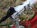CU = A close up of the shredded fiber glass insulator
